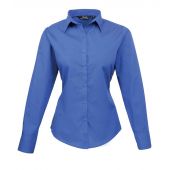 Premier Ladies Long Sleeve Poplin Blouse - Royal Blue Size 30