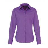 Premier Ladies Long Sleeve Poplin Blouse - Rich Violet Size 6