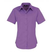 Premier Ladies Short Sleeve Poplin Blouse - Rich Violet Size 6