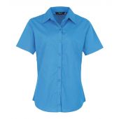 Premier Ladies Short Sleeve Poplin Blouse - Sapphire Blue Size 26