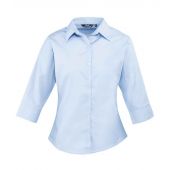 Premier Ladies 3/4 Sleeve Poplin Blouse - Light Blue Size 26