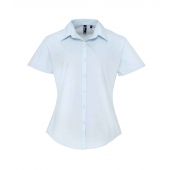 Premier Ladies Supreme Short Sleeve Poplin Shirt - Light Blue Size 26