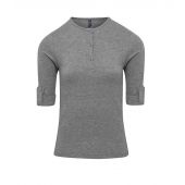 Premier Ladies Long John Roll Sleeve T-Shirt - Grey Marl Size XXL