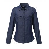 Premier Ladies Jeans Stitch Denim Shirt - Indigo Denim Size 3XL