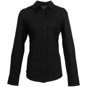 Premier Ladies Signature Long Sleeve Oxford Shirt - Black Size 14