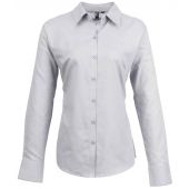 Premier Ladies Signature Long Sleeve Oxford Shirt - Silver Size 24