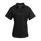 Premier Ladies Signature Short Sleeve Oxford Shirt - Black Size 24