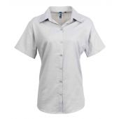 Premier Ladies Signature Short Sleeve Oxford Shirt - Silver Size 24