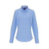 Premier Ladies Long Sleeve Striped Oxford Shirt - Oxford Blue Size XXL