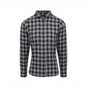 Premier Ladies Mulligan Check Long Sleeve Shirt - Steel/Black Size XXL