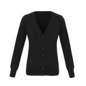 Premier Ladies Essential Acrylic V Neck Cardigan - Black Size 26