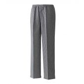 Premier Pull On Chef's Check Trousers - Black/White Size XS