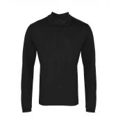 Premier Long Sleeve Coolchecker® Piqué Polo Shirt - Black Size 4XL