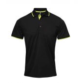 Premier Contrast Coolchecker® Piqué Polo Shirt - Black/Lime Green Size 4XL
