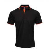 Premier Contrast Coolchecker® Piqué Polo Shirt - Black/Orange Size 4XL