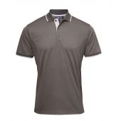 Premier Contrast Coolchecker® Piqué Polo Shirt - Dark Grey/Silver Size S