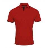 Premier Contrast Coolchecker® Piqué Polo Shirt - Red/Black Size 4XL