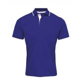 Premier Contrast Coolchecker® Piqué Polo Shirt - Royal Blue/White Size 4XL