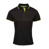 Premier Ladies Contrast Coolchecker® Piqué Polo Shirt - Black/Lime Green Size XXL