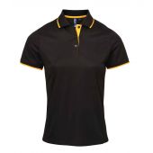 Premier Ladies Contrast Coolchecker® Piqué Polo Shirt - Black/Sunflower Size XS