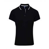 Premier Ladies Contrast Coolchecker® Piqué Polo Shirt - Black/White Size XXL