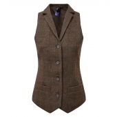 Premier Ladies Herringbone Waistcoat - Brown Size XXL