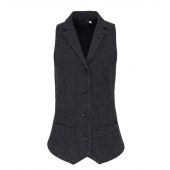 Premier Ladies Herringbone Waistcoat - Charcoal Size XXL