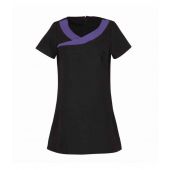 Premier Ladies Ivy Short Sleeve Tunic - Black/Purple Size 24