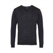 Premier Knitted Cotton Acrylic V Neck Sweater - Charcoal Size 4XL