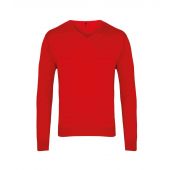 Premier Knitted Cotton Acrylic V Neck Sweater - Red Size 4XL