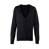 Premier Ladies Cotton Acrylic V Neck Cardigan - Black Size 24