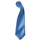 Premier 'Colours' Satin Tie - Mid Blue Size ONE