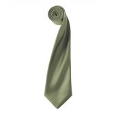Premier 'Colours' Satin Tie - Olive Green Size ONE