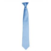 Premier 'Colours' Satin Clip Tie - Mid Blue Size ONE