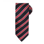 Premier Waffle Stripe Tie - Black/Red Size ONE