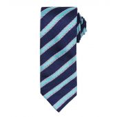 Premier Waffle Stripe Tie - Navy/Turquoise Blue Size ONE