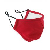 Premier Washable 3-Layer Face Mask with Carbon Filter Option - Red Size ONE
