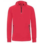 Proact Zip Neck Hooded Sweatshirt - Red Size XXL