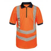 Regatta High Visibility Pro Contrast Piqué Polo Shirt - Orange/Navy Size 3XL