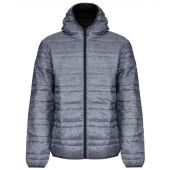 Regatta Firedown Packaway Hooded Baffle Jacket - Marl Grey/Black Size 3XL