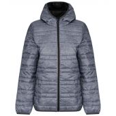 Regatta Ladies Firedown Packaway Hooded Baffle Jacket - Marl Grey/Black Size 20