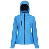 Regatta Ladies Venturer Three Layer Hooded Soft Shell Jacket - French Blue/Navy Size 20