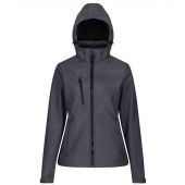 Regatta Ladies Venturer Three Layer Hooded Soft Shell Jacket - Seal Grey/Black Size 20