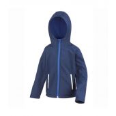 Result Core Kids TX Performance Hooded Soft Shell Jacket - Navy/Royal Blue Size 13-14