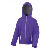 Result Core Kids TX Performance Hooded Soft Shell Jacket - Purple/Grey Size 3-4