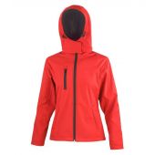 Result Core Ladies Hooded Soft Shell Jacket - Red/Black Size XXL/18