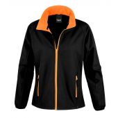 Result Core Ladies Printable Soft Shell Jacket - Black/Orange Size XXL/18