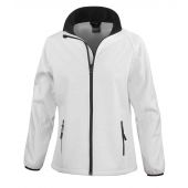 Result Core Ladies Printable Soft Shell Jacket - White/Black Size L/14