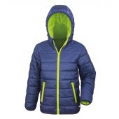 Result Core Kids Padded Jacket - Navy/Lime Green Size 13-14