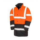 Result Core Motorway Two Tone Safety Jacket - Fluorescent Orange/Black Size 3XL